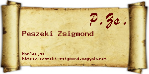 Peszeki Zsigmond névjegykártya