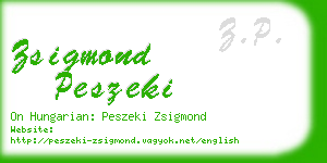 zsigmond peszeki business card